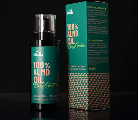 Olalia 100% ALMD OIL - 100% Olio puro di mandorle bio di Sicilia spremuto a freddo