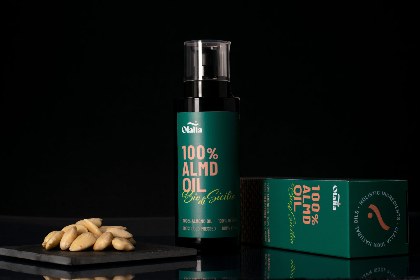 Olalia 100% ALMD OIL - 100% Olio puro di mandorle bio di Sicilia spremuto a freddo